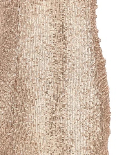 Norma Kamali Strapless Shirred Front Dresses Pink In Gold