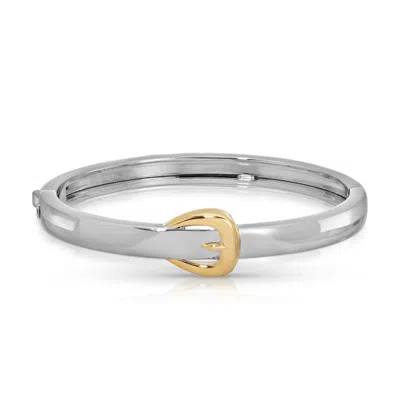 Native Gem Women's Gold / Silver Hipster Belt Bangle Bracelet In Gray