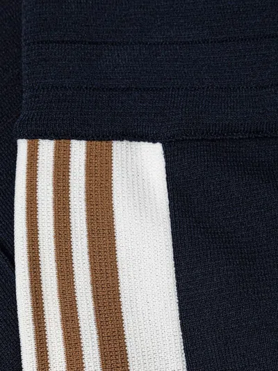 Autry Viscose Blend Trousers With Logo In Blue