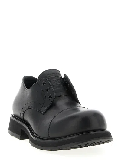 Balenciaga Black Truck Leather Derby Shoes In Black