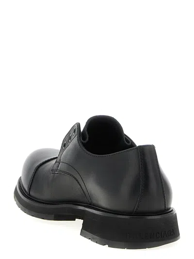 Balenciaga Black Truck Leather Derby Shoes In Black