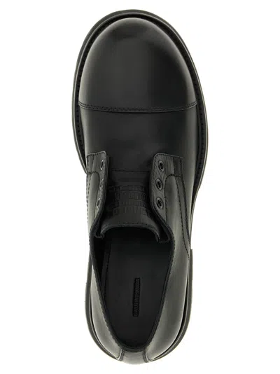 Balenciaga Black Truck Leather Derby Shoes In Black