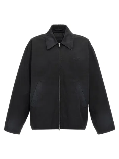 Balenciaga Bb Garderobe Embroidered Zipped Jacket In Black