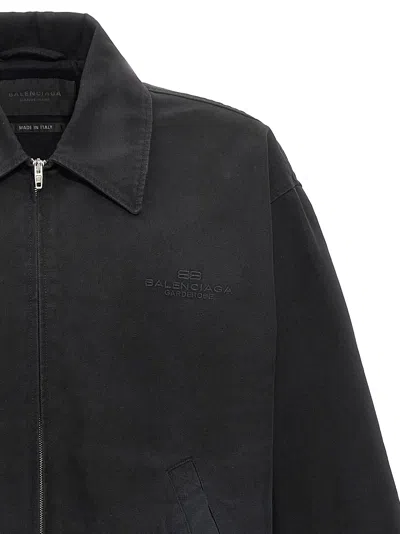 Balenciaga Bb Garderobe Embroidered Zipped Jacket In Black
