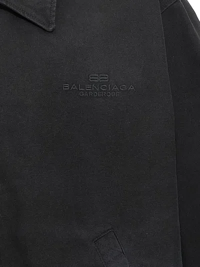 Balenciaga Bb Garderobe Embroidered Zipped Jacket In Black