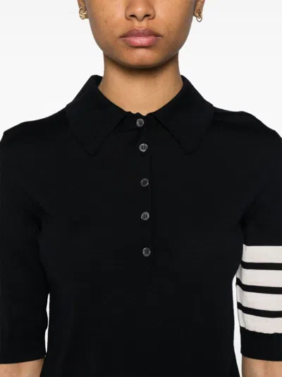 Thom Browne Wool Polo Shirt In Black