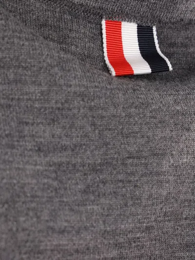 Thom Browne Short-sleeve Virgin-wool Polo Shirt In Gray