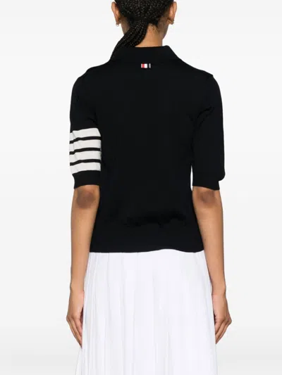 Thom Browne Wool Polo Shirt In Black