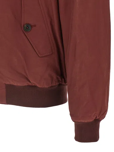 Baracuta Zip High-neck Jacket In Burgundy