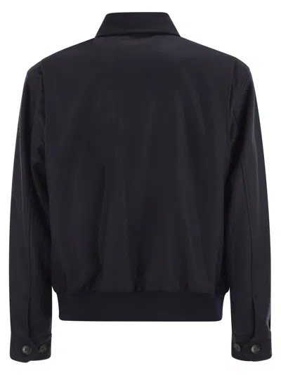 Baracuta G18 Melton Wool And Cashmere Bomber Jacket In Black