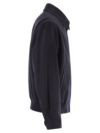 Baracuta G18 Melton Wool And Cashmere Bomber Jacket In Black