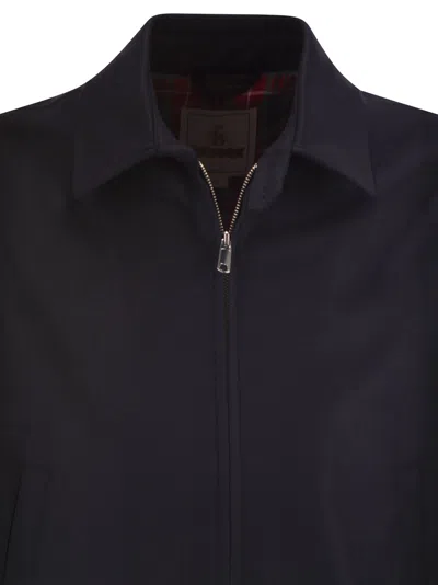 Baracuta G18 Melton Wool And Cashmere Bomber Jacket In Black