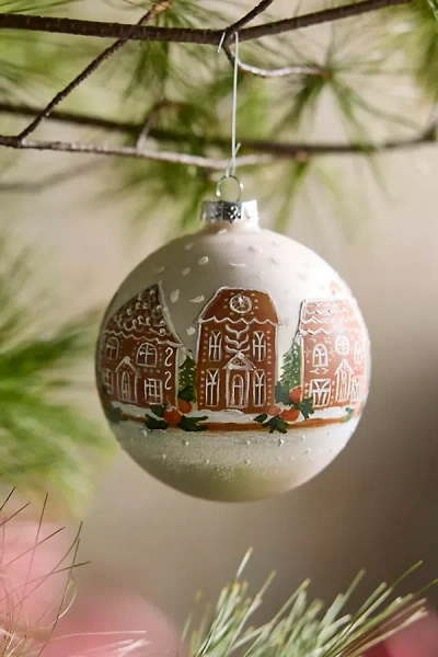 Terrain Gingerbread House Glass Globe Ornament In Brown
