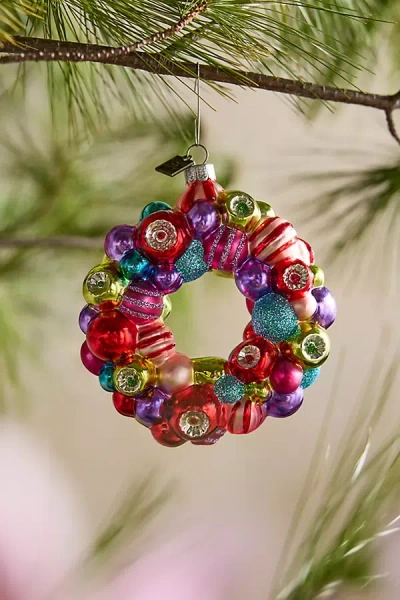 Terrain Reflector Wreath Glass Ornament In Multi