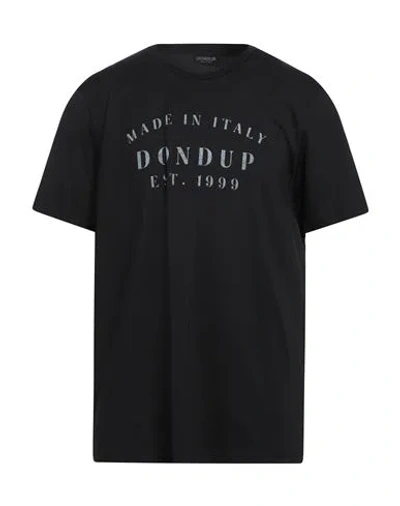 Dondup Man T-shirt Black Size L Cotton In Black