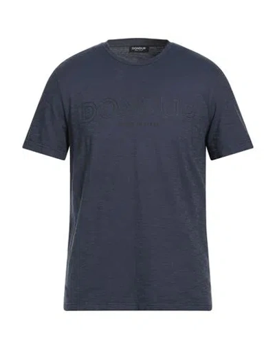 Dondup Man T-shirt Navy Size L Cotton In Blue