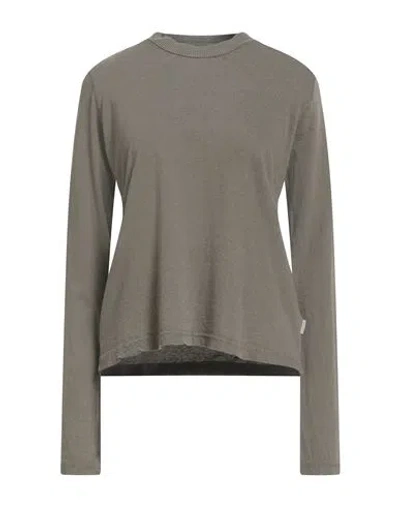 Crossley Woman T-shirt Khaki Size M Cotton, Cashmere In Gray
