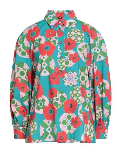La Doublej Woman Top Turquoise Size S Cotton In Multi