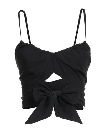 Ottod'ame Woman Top Black Size 4 Cotton In Black