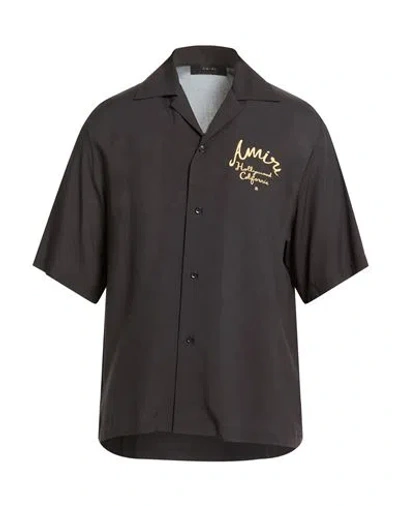 Amiri Man Shirt Black Size 40 Viscose In Black