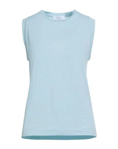 Daniele Fiesoli Collezione N_01 Woman T-shirt Sky Blue Size M Linen, Elastane In Blue