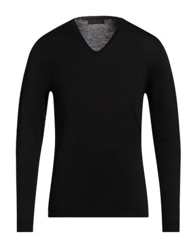 Lucques Man Sweater Black Size 44 Merino Wool In Black