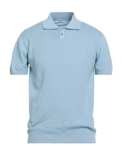 Wool & Co Man Sweater Sky Blue Size 3xl Cotton In Blue