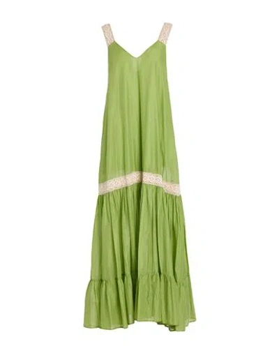 Hanami D'or Woman Maxi Dress Light Green Size 6 Cotton In Green