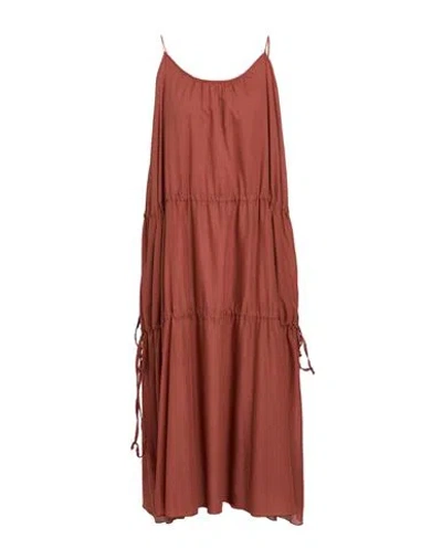 La Fabrique Woman Midi Dress Tan Size Xl Cotton In White