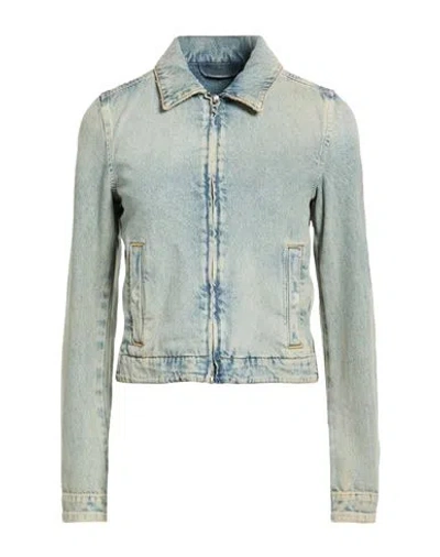 Diesel Woman Denim Outerwear Blue Size L Cotton, Lyocell In Blue