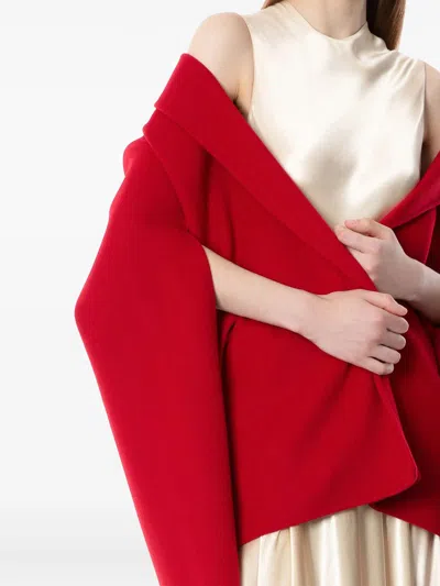 Alberta Ferretti Double-breasted Belted Blazer In Red