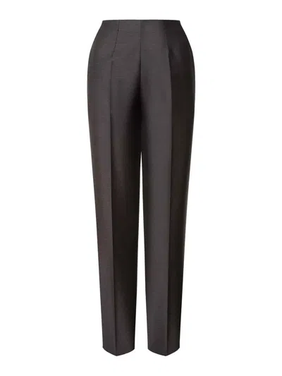 Alberta Ferretti Alberta Ferreti Grey Viscose Cropped Pants In Brown