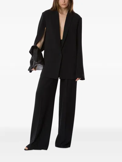 Alberta Ferretti Tailored Suit Jacket And Wide-leg Trousers In Black