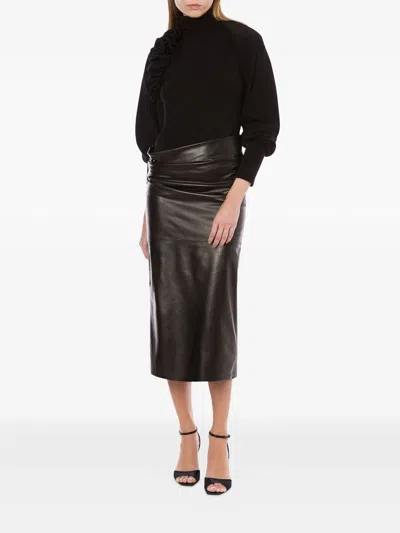 Alberta Ferretti Bottega Veneta Pale Meringue Cotton T-shirts And Polos In Black