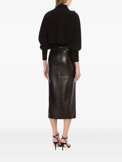 Alberta Ferretti Bottega Veneta Pale Meringue Cotton T-shirts And Polos In Black