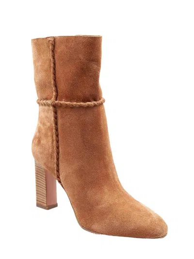 Aquazzura Indy 85 Whipstitched Suede Ankle Boots In Multi