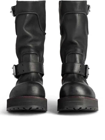 Balenciaga Woman Black Boots In Multi