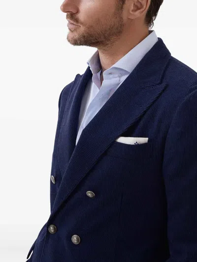 Brunello Cucinelli Men Deconstructed One-and-a-half-breasted Corduroy Blazer In Multi