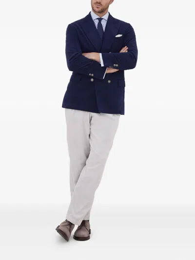 Brunello Cucinelli Men Deconstructed One-and-a-half-breasted Corduroy Blazer In Multi