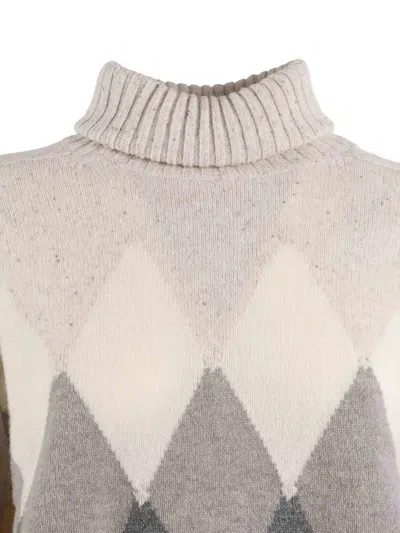 Ballantyne Turtleneck Diamond-pattern Sweater In Multi