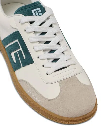 Balmain Swan Suede And Smooth Leather Trainers In Neutral