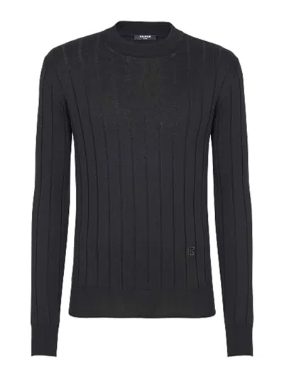 Balmain Classic Crew Neck Sw In Black