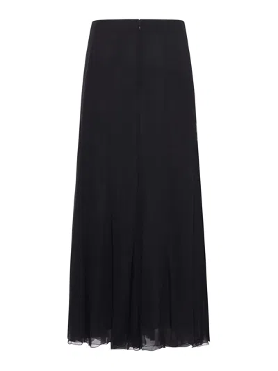 Chloé Maxi Skirt With Sheer Overlay And Flowy Design In Black