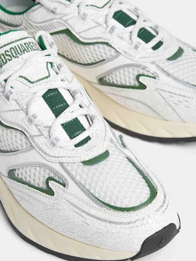 Dsquared2 Textured Mesh Sneakers Rubber Sole Pull Tab In Multi