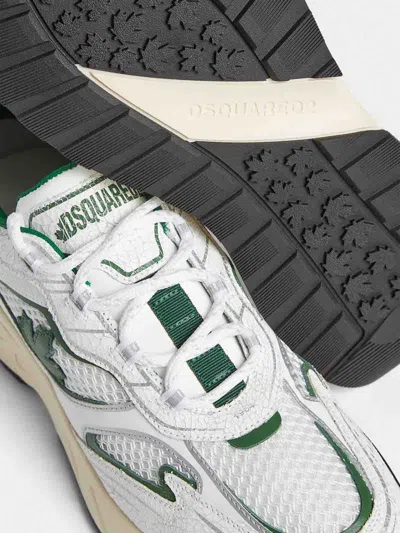 Dsquared2 Textured Mesh Sneakers Rubber Sole Pull Tab In Multi