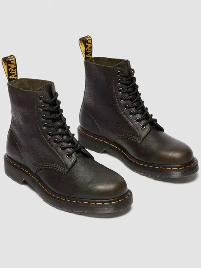 Dr. Martens Green Leather 1460 Pascal In Brown