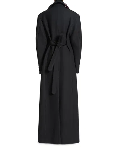 Dries Van Noten Rafaella Whipstitched Wool Blend Coat In Black