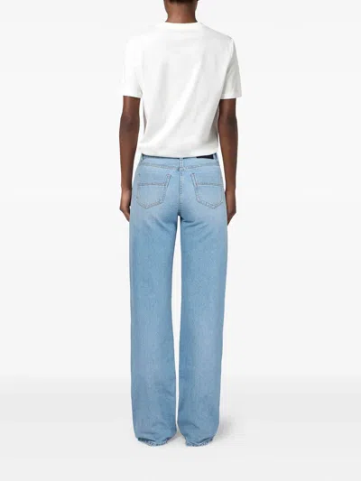 Elisabetta Franchi Textured Fabric Five-pocket Trousers In Blue