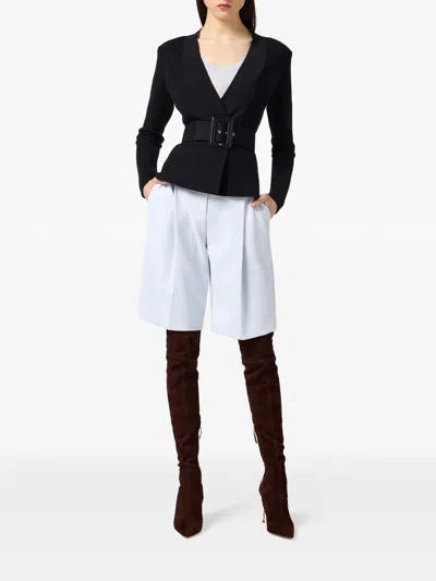 Elisabetta Franchi Classic Solid Black Sweater With Round Neckline In Black