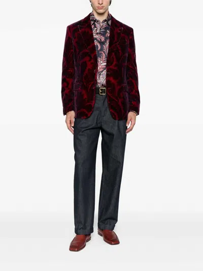 Etro Shirt Paisley Pattern Button-down Collar In Black